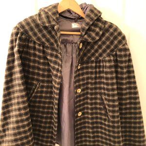 Petite Women's/Child's Checkered Wool Cape